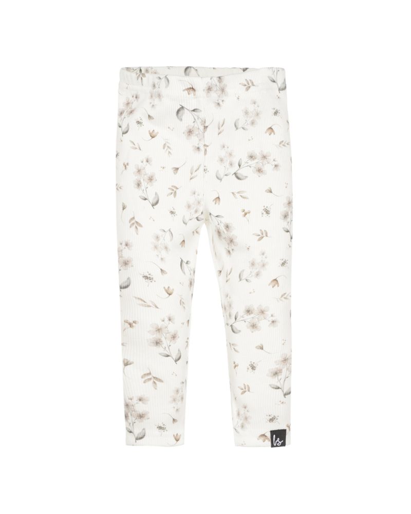 Legging rib floral sarah beige ivory